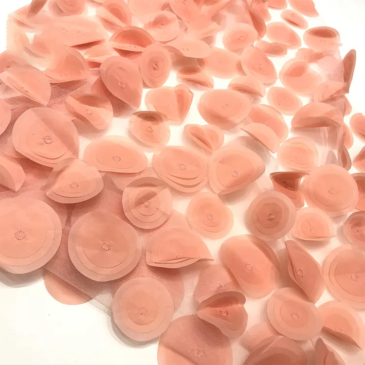 layered 3D round petal embroidery fabric layered 3D round petal embroidery fabric