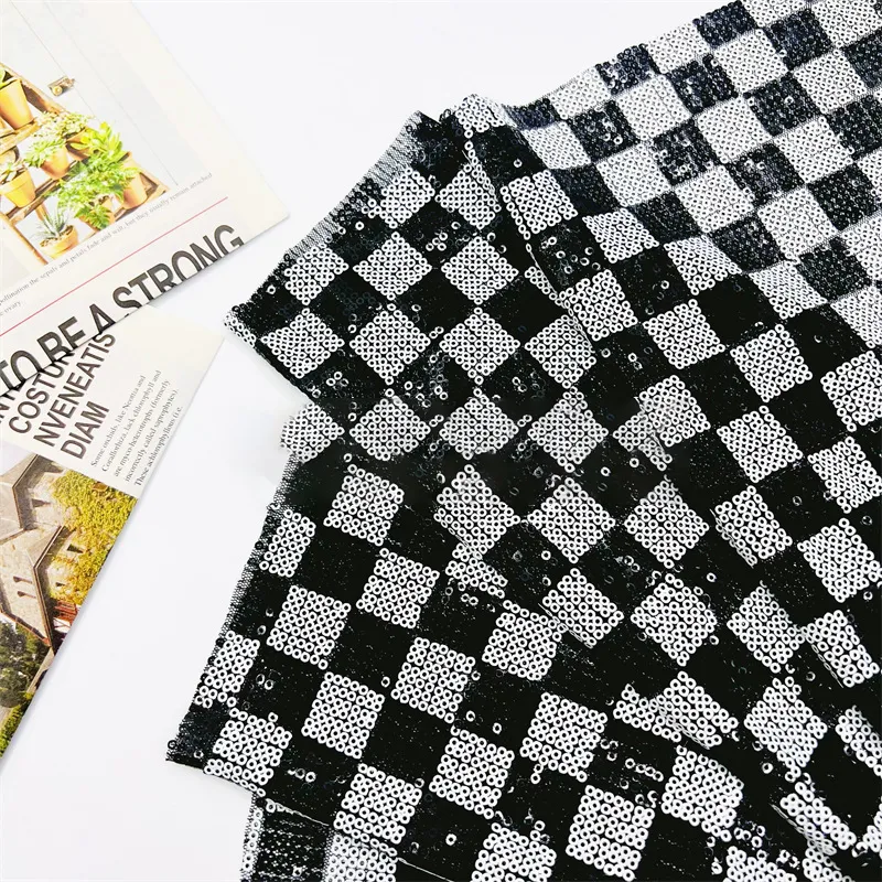 contemporary two tone checkerboard sequin fabric contemporary two tone checkerboard sequin fabric