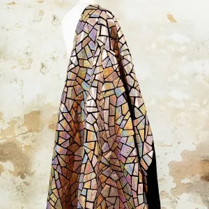 holographic rose gold shattered glass sequin fabric