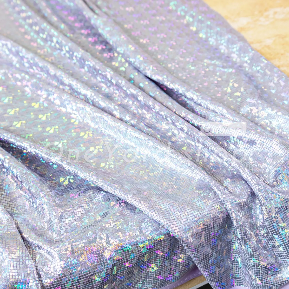 iridescent holographic square lavender foil lame fabric iridescent holographic square lavender foil lame fabric