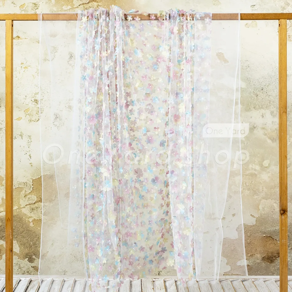 yellow pink blue ombre flower embroidery fabric yellow pink blue ombre flower embroidery fabric