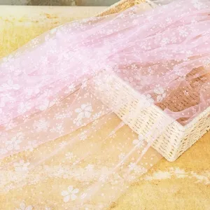 shimmering flower glitter dreamy pink soft tulle mesh