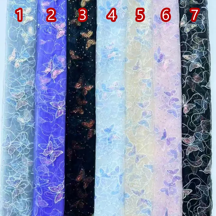 iridescent butterfly sequin soft mesh embroidery fabric iridescent butterfly sequin soft mesh embroidery fabric