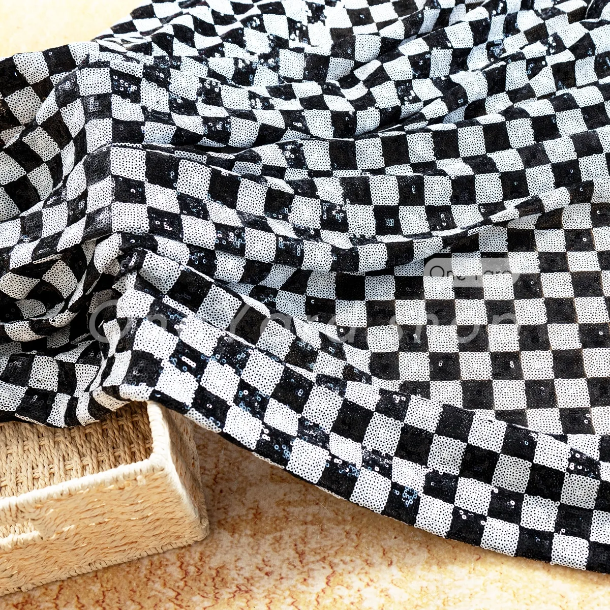 checkerboard black and white sequin fabric checkerboard black and white sequin fabric