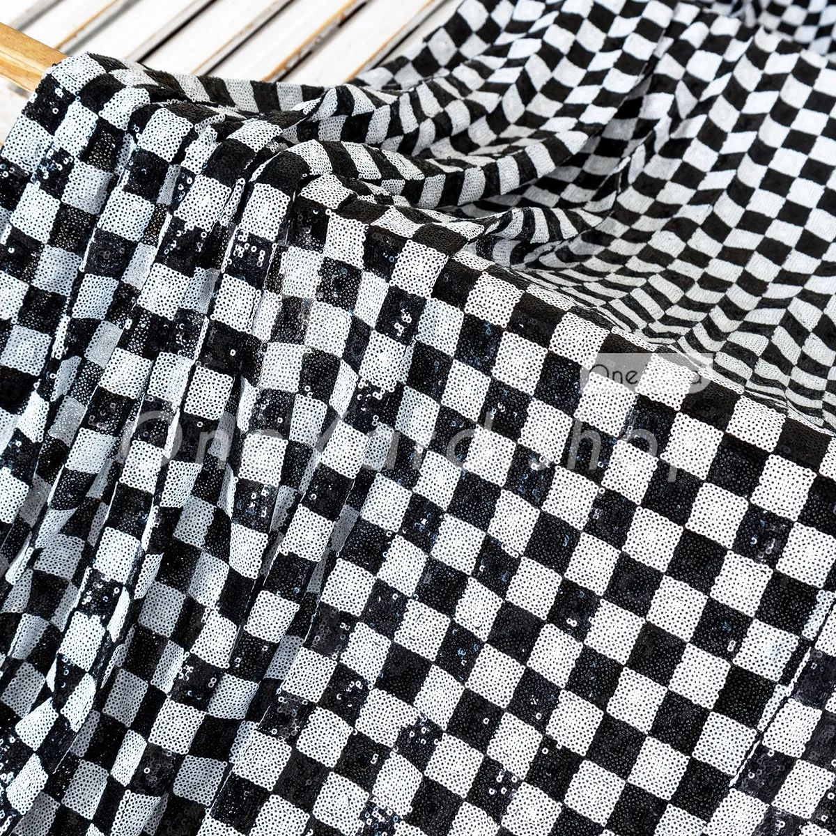 striking black and white two tone sequin fabric striking black and white two tone sequin fabric