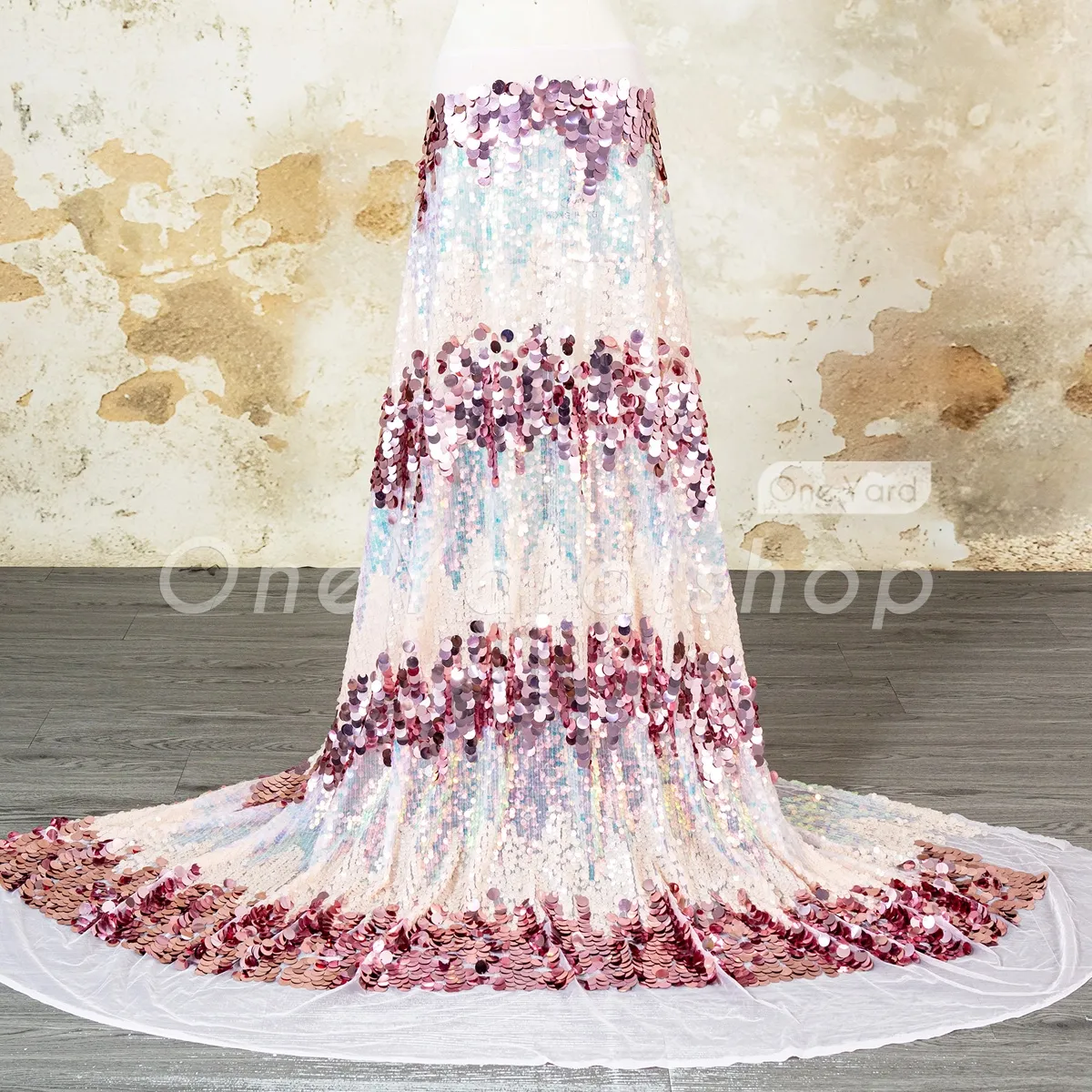 rose pink iridescent mixed sequin fabric rose pink iridescent mixed sequin fabric