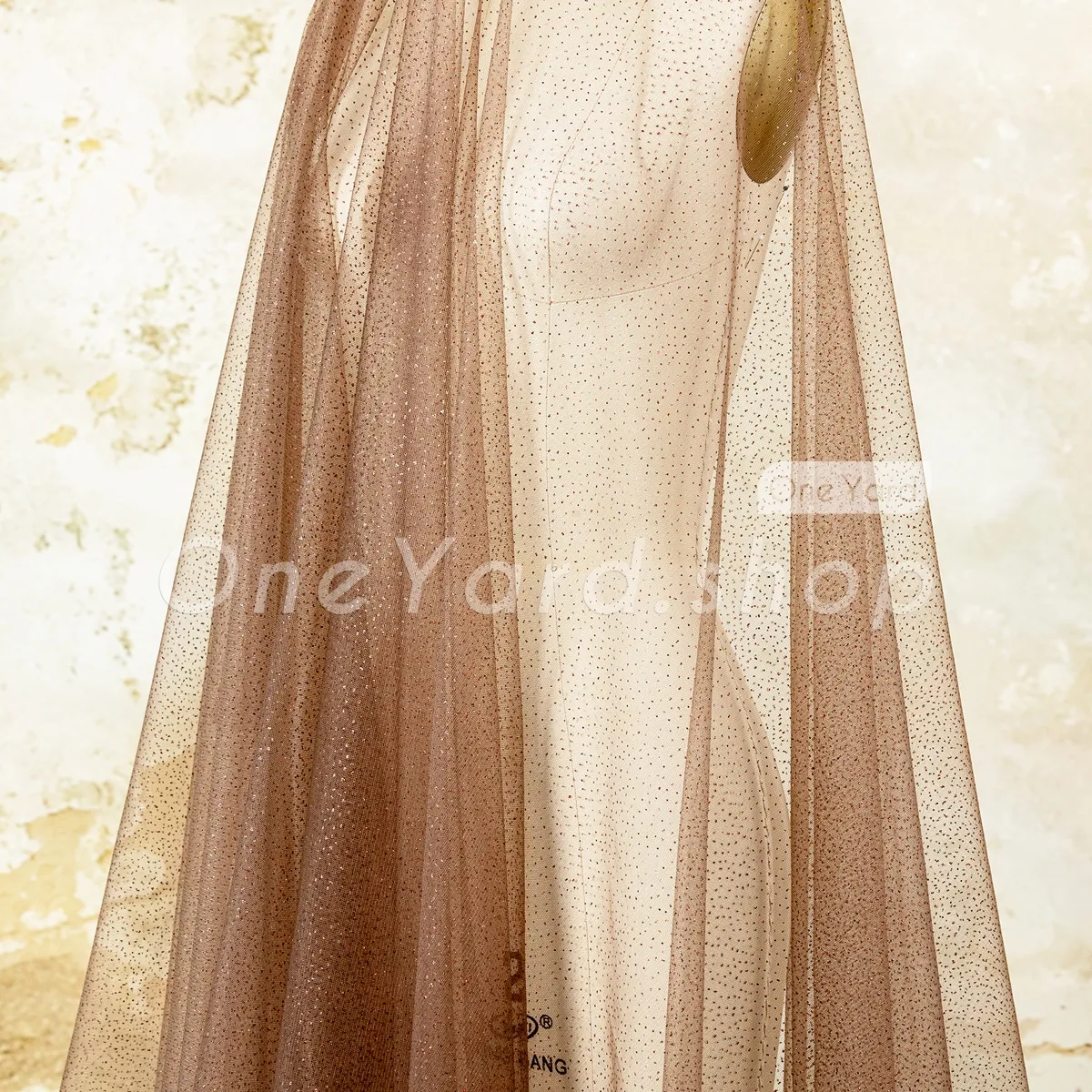 coffee brown metallic glitter soft tulle mesh fabric coffee brown metallic glitter soft tulle mesh fabric