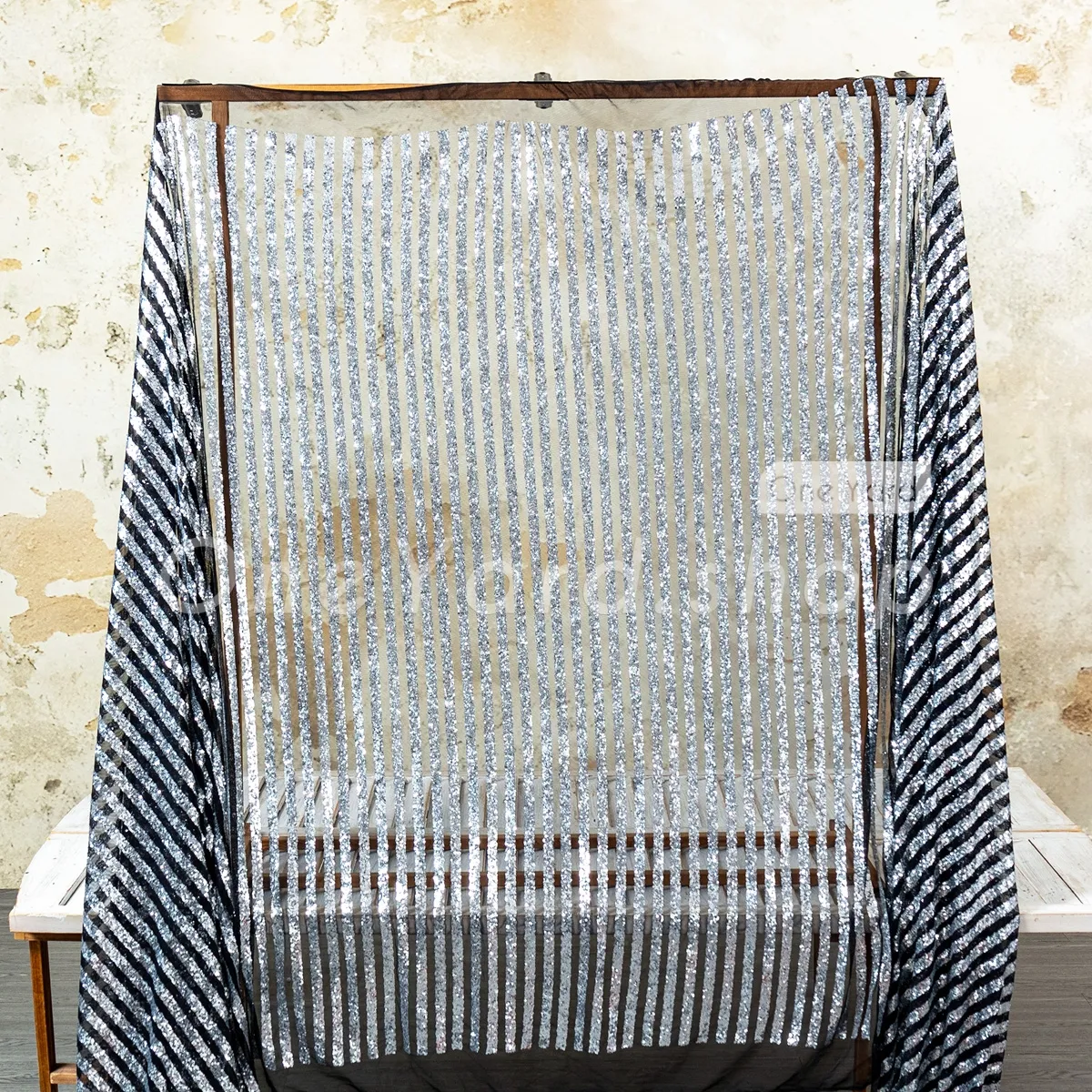 glamorous black mesh embellished with sparkling silver sequin stripes glamorous black mesh embellished with sparkling silver sequin stripes