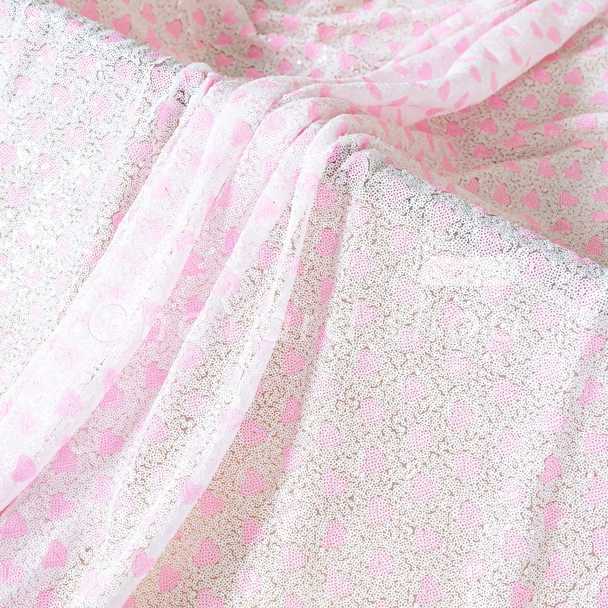 soft pink heart sequin fabric soft pink heart sequin fabric