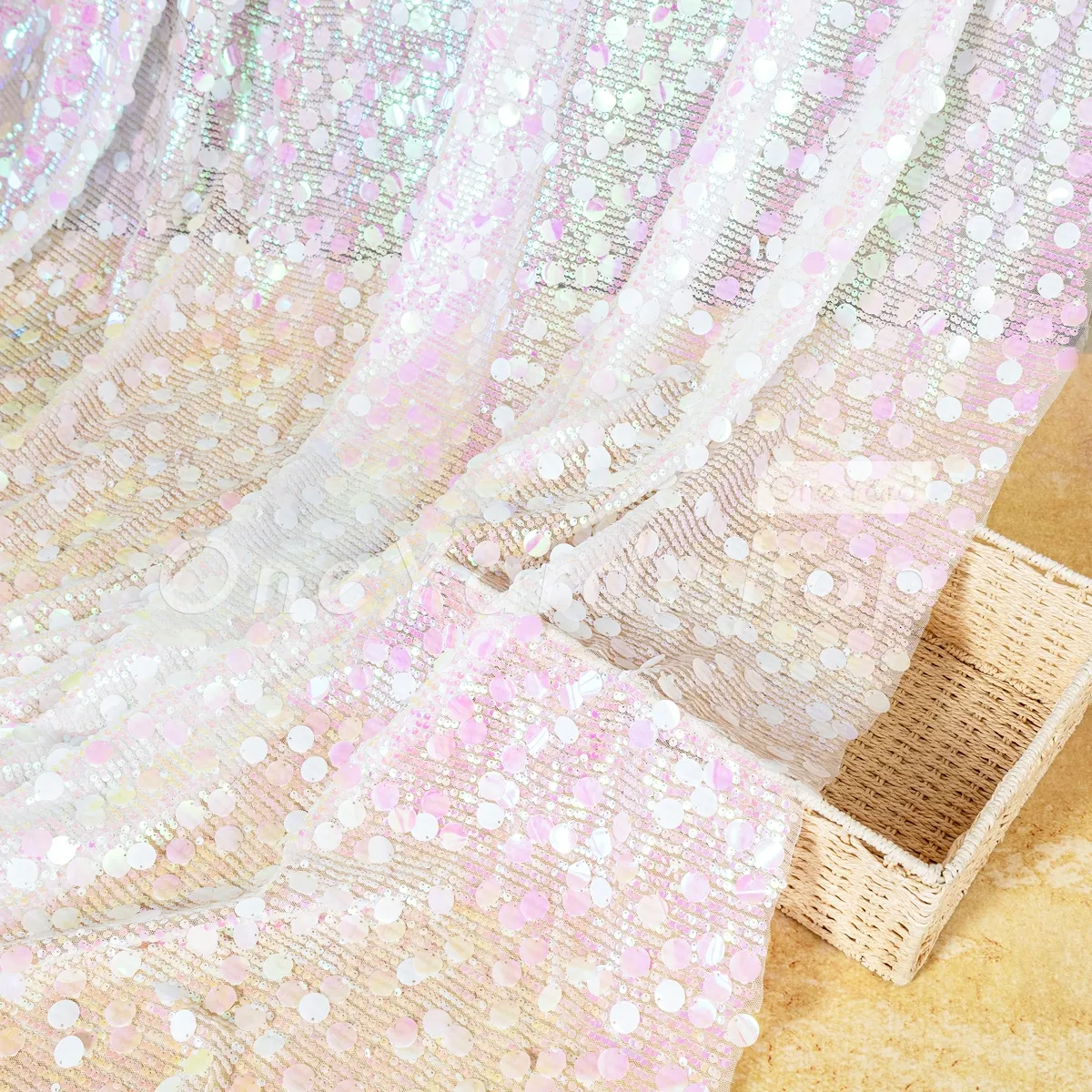 iridescent pink dual size sequin fabric iridescent pink dual size sequin fabric