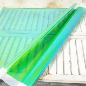 electric lime green iridescent foil coated lame fabric
