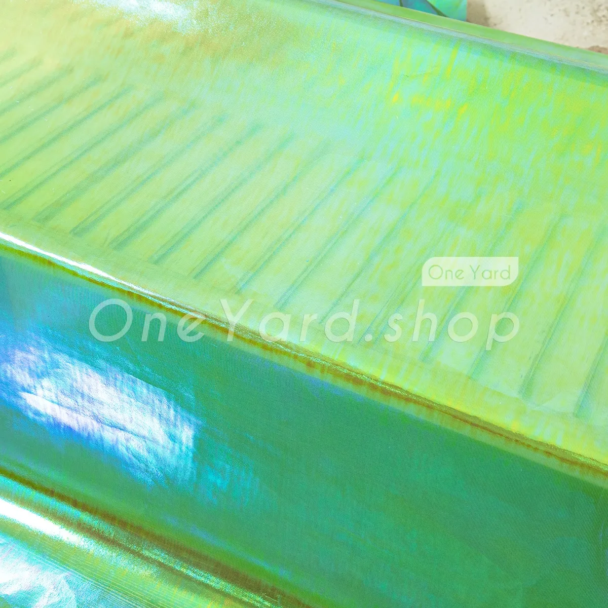 lime green iridescent foil coated fabric lime green iridescent foil coated fabric