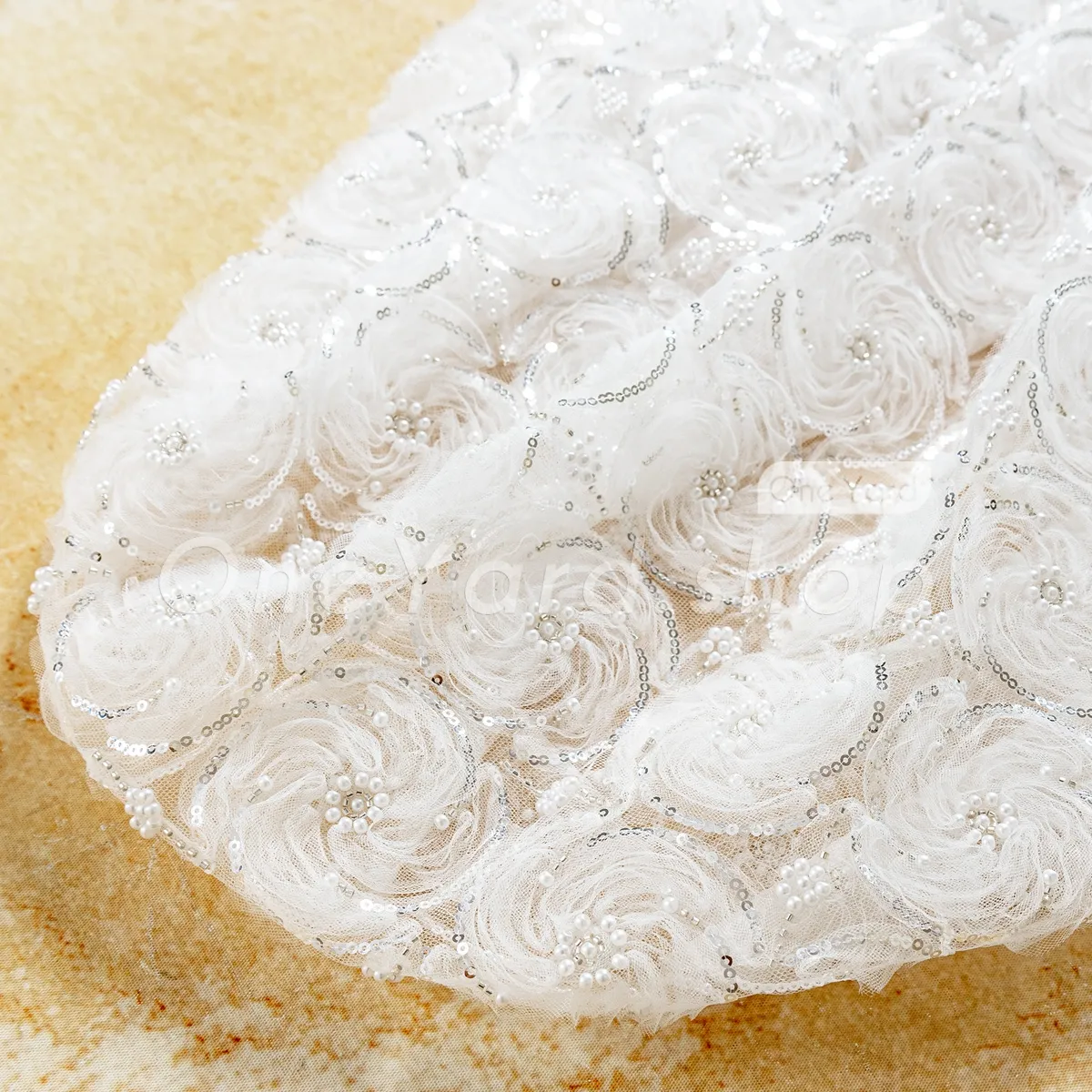 luxury sequins and pearls beaded swirl rosette mesh fabric luxury sequins and pearls beaded swirl rosette mesh fabric