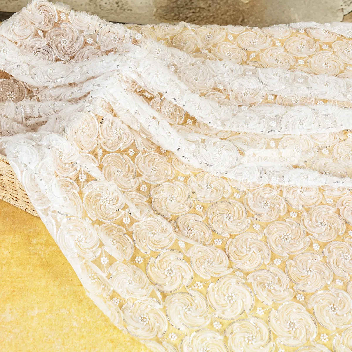 whirlpool flower pattern beaded tulle embroidery fabric whirlpool flower pattern beaded tulle embroidery fabric