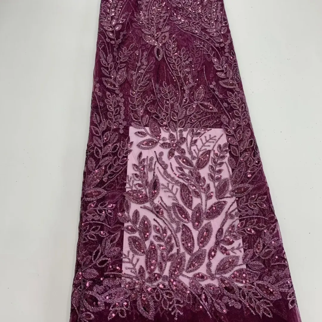 leaf sequined embroidered mesh fabric leaf sequined embroidered mesh fabric