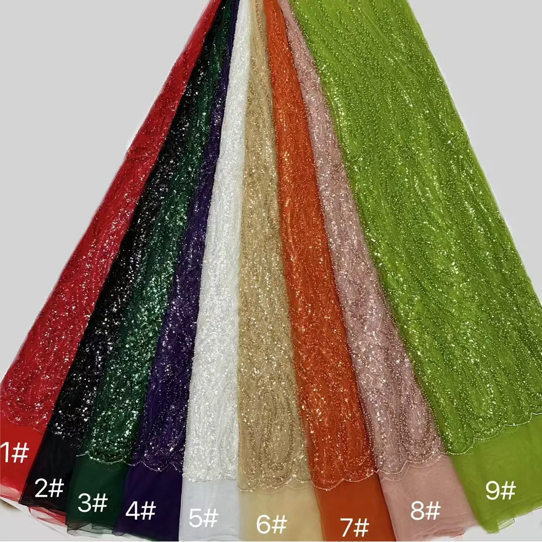 glamorous abstract wave beaded sequined mesh fabric glamorous abstract wave beaded sequined mesh fabric