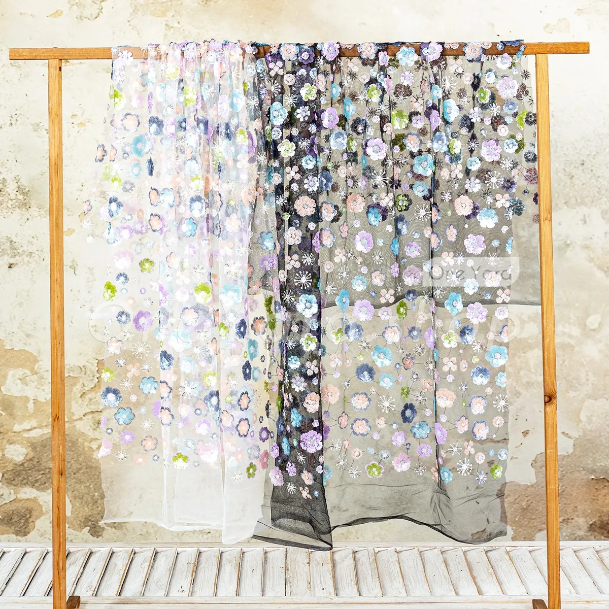 artistic contrast matte sequin flower fabric artistic contrast matte sequin flower fabric