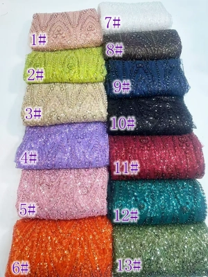 heavy beaded wave arch floral fabric color chart