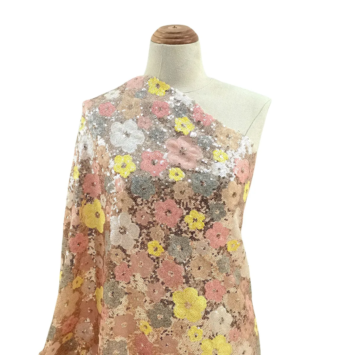 multi color floral blossom all over sequin glitz fabric multi color floral blossom all over sequin glitz fabric
