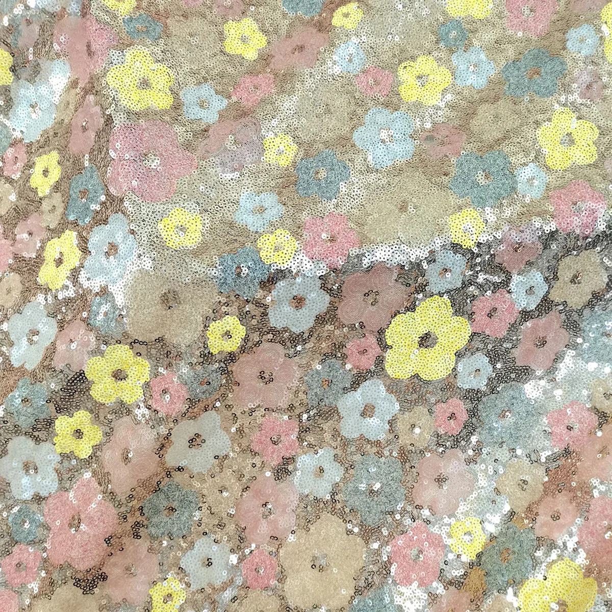 multi color floral blossom sequin fabric multi color floral blossom sequin fabric