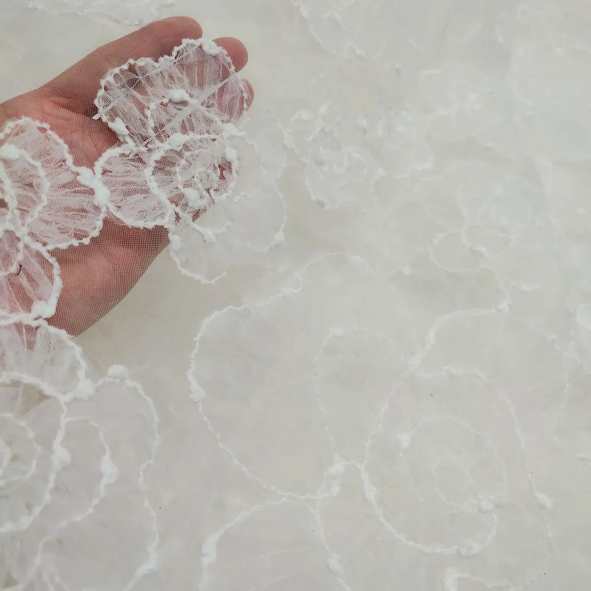 3d ruffled floral embroidered mesh lace 3d ruffled floral embroidered mesh lace