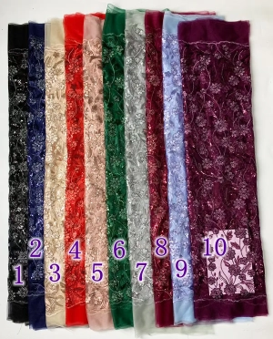 botanical floral vine sequin fabric color chart