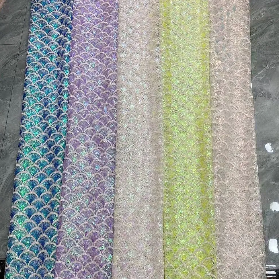 iridescent scallop shell sequin fabric iridescent scallop shell sequin fabric