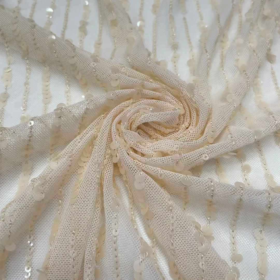 glamorous vertical pinstripe sequined mesh fabric glamorous vertical pinstripe sequined mesh fabric