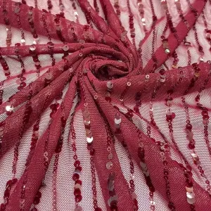sparkling vertical pinstripe sequined soft mesh fabric