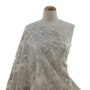 high density floral embroidery mesh lace fabric
