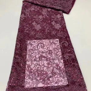 french corded chantilly sequined embroidery fabric