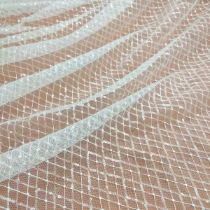 geometric diamond mesh sequined glitz tulle fabric