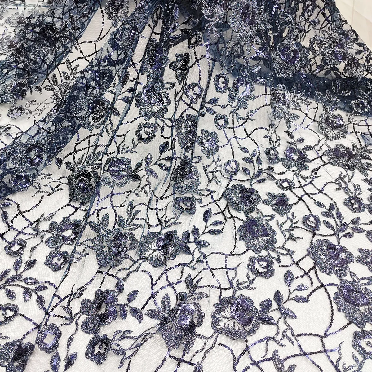 floral vine sequined embroidery mesh lace fabric floral vine sequined embroidery mesh lace fabric