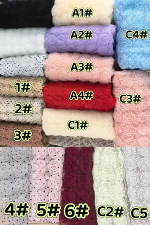 3d rosette embroidered dot mesh fabric color chart