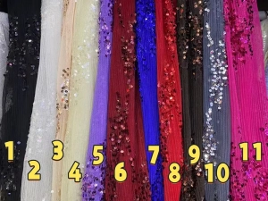 pleated shimmer sequin mesh fabric color chart