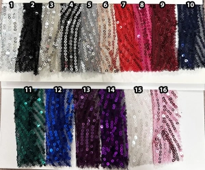 abstract swirling wave sequin fabric color chart