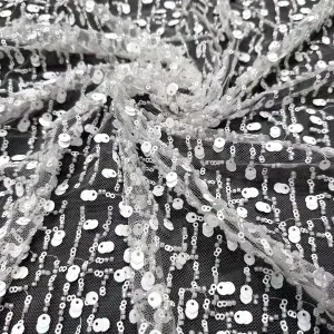 artistic raindrop dangle sequined beading mesh fabric