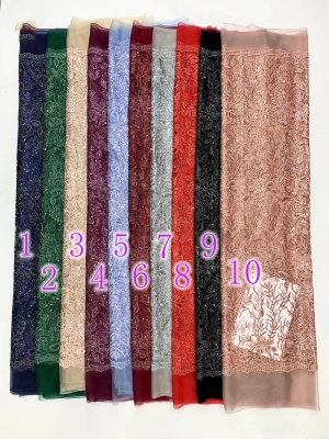 botanical leaf vine sequined embroidery color chart