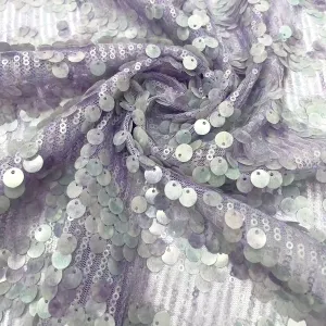 vertical stripe layered dangle sequined mesh fabric