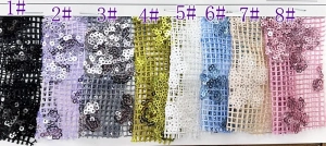 flower sequin fishnet mesh fabric color chart