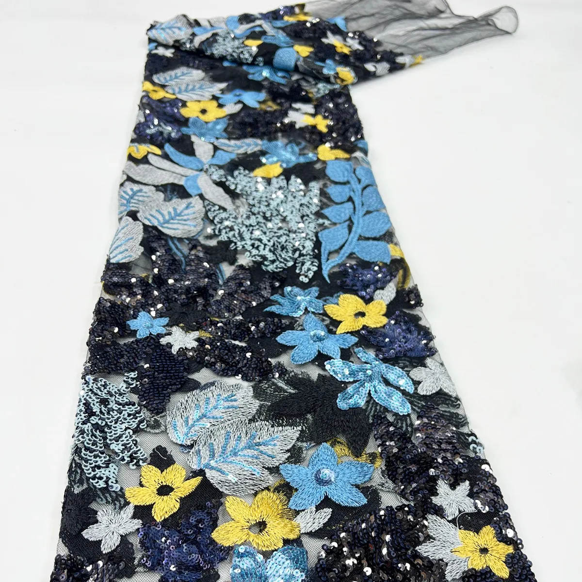 multicolor floral sequin embroidered lace fabric multicolor floral sequin embroidered lace fabric