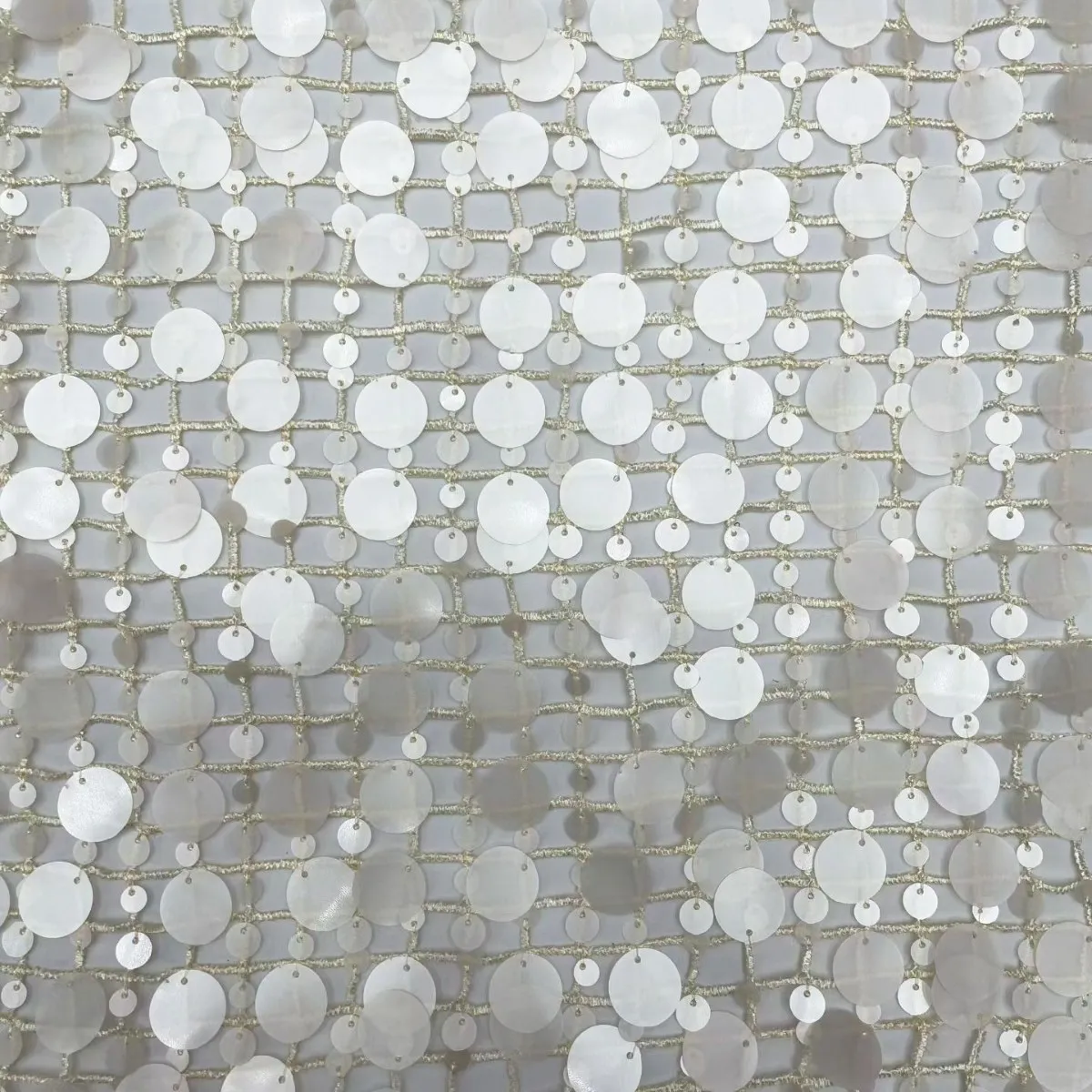 large round paillette grid mesh fabric large round paillette grid mesh fabric