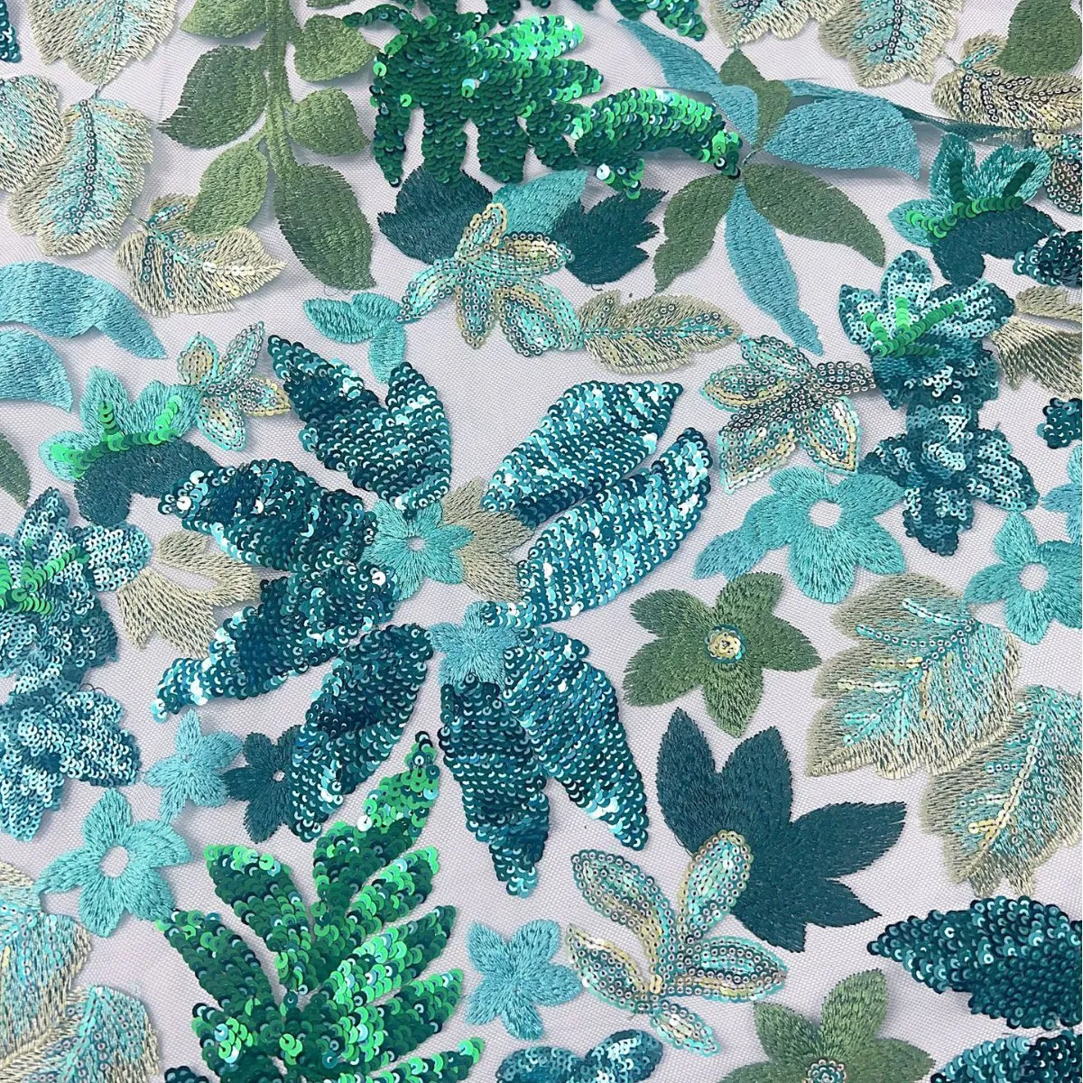large floral sequinned embroidery mesh fabric large floral sequinned embroidery mesh fabric