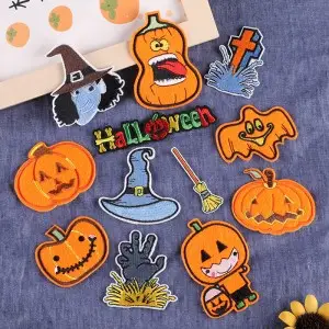 halloween pumpkin skeleton tombstone applique