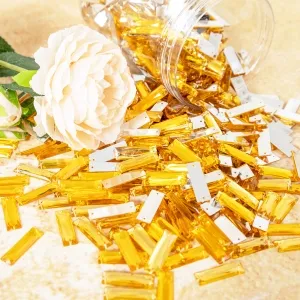 amber color rectangular acrylic rhinestones