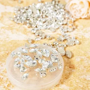 flatback clear dazzling acrylic teardrop sewing gems