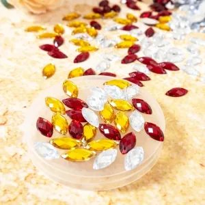 sparkly navette shaped acrylic rhinestone decor gems