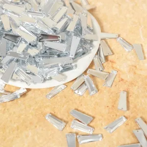 asymmetrical trapezoid clear plastic sew on crystals