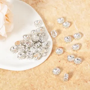 dazzling clear crystal rhinestones in silver claw