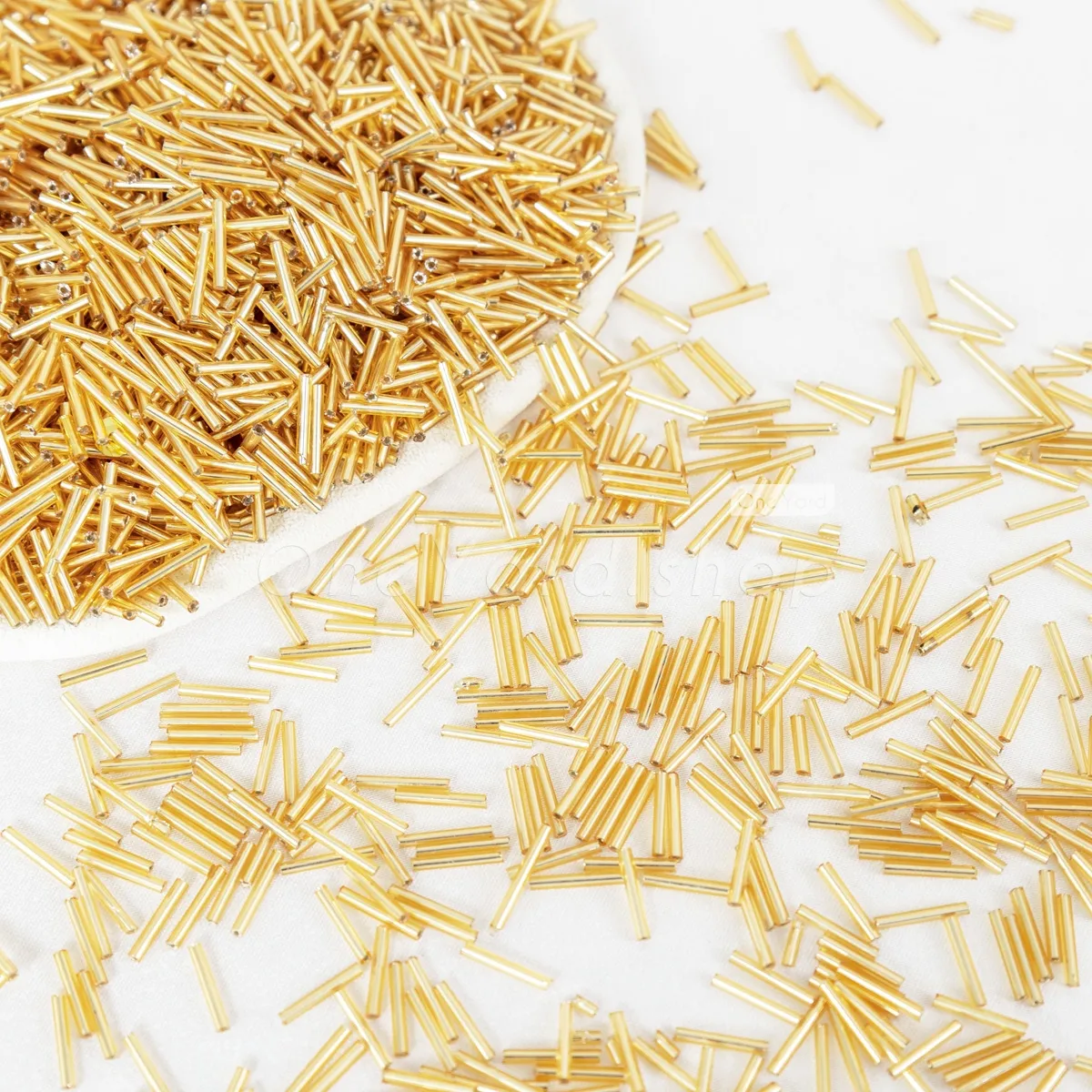 metallic gold high shine tubular plastic beads metallic gold high shine tubular plastic beads